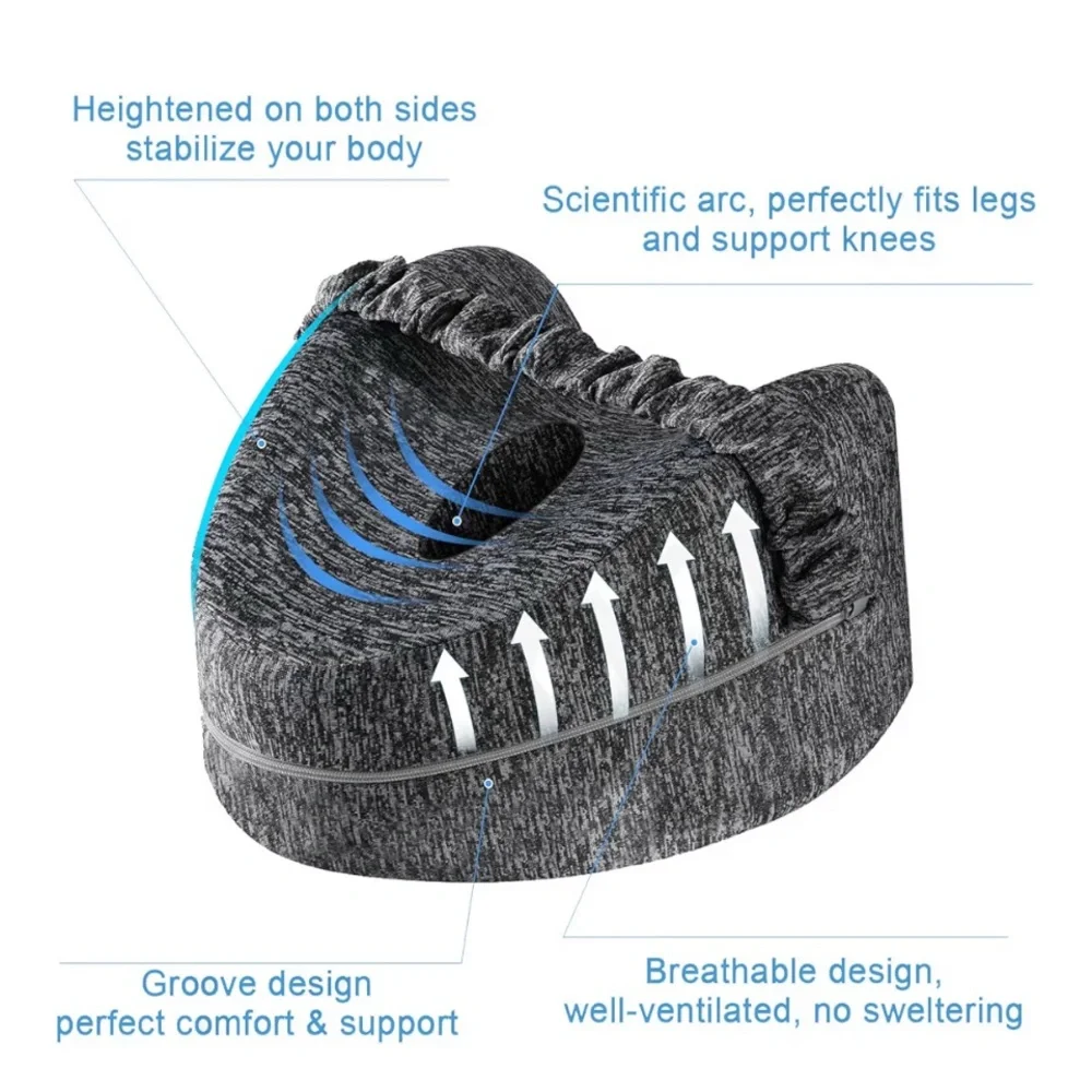 Gray Heather Leg pillow;knee pillow  for leg pain, knee pain, back pain relief.